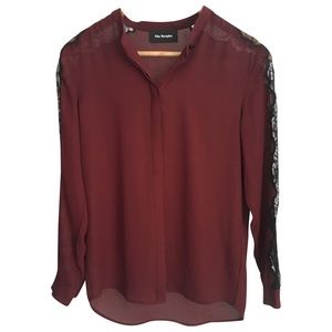 ***SOLD*** The Kooples Burgundy Blouse Lace sleeve